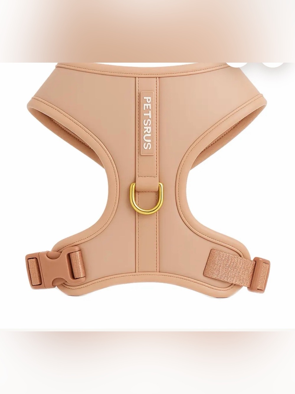 Rose Beige Dog Harness | Gold Hardware No-Pull Adjustable Vest | Blush Pink Neop